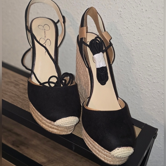 Jessica Simpson Black Espadrille Platform Lace-Up Zilkio Sandal - Picture 4 of 5